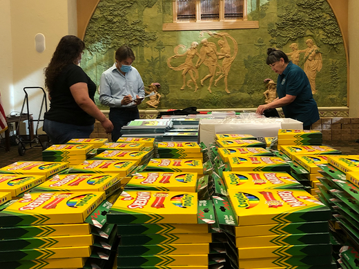 The School Store distributes 1,200 backpacks to students in need