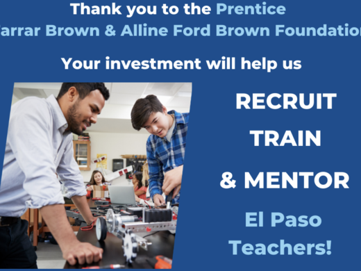 Our Teacher Pipeline initiative receives $800k grant from Prentice Farrar Brown & Alline Ford Brown Foundation